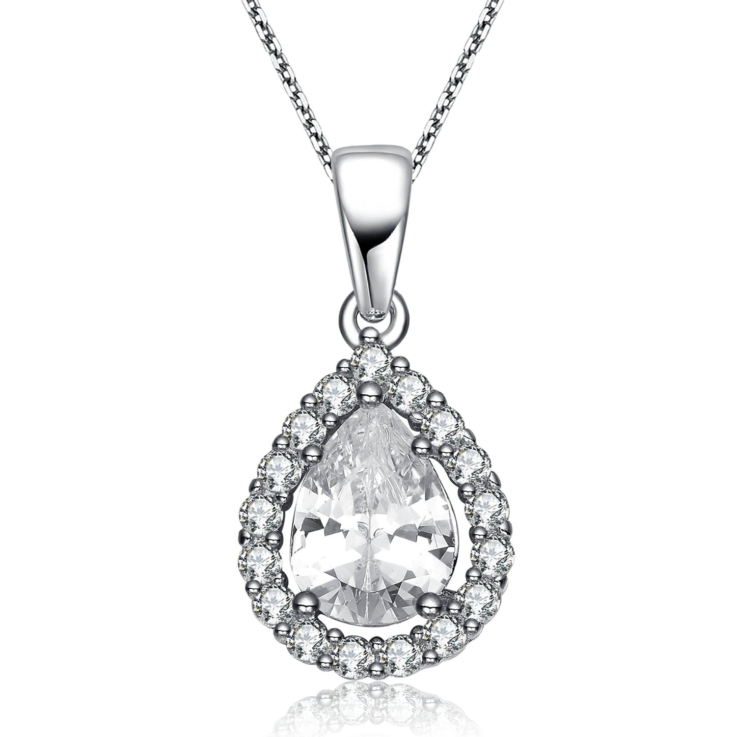 Colgante halo de plata de ley