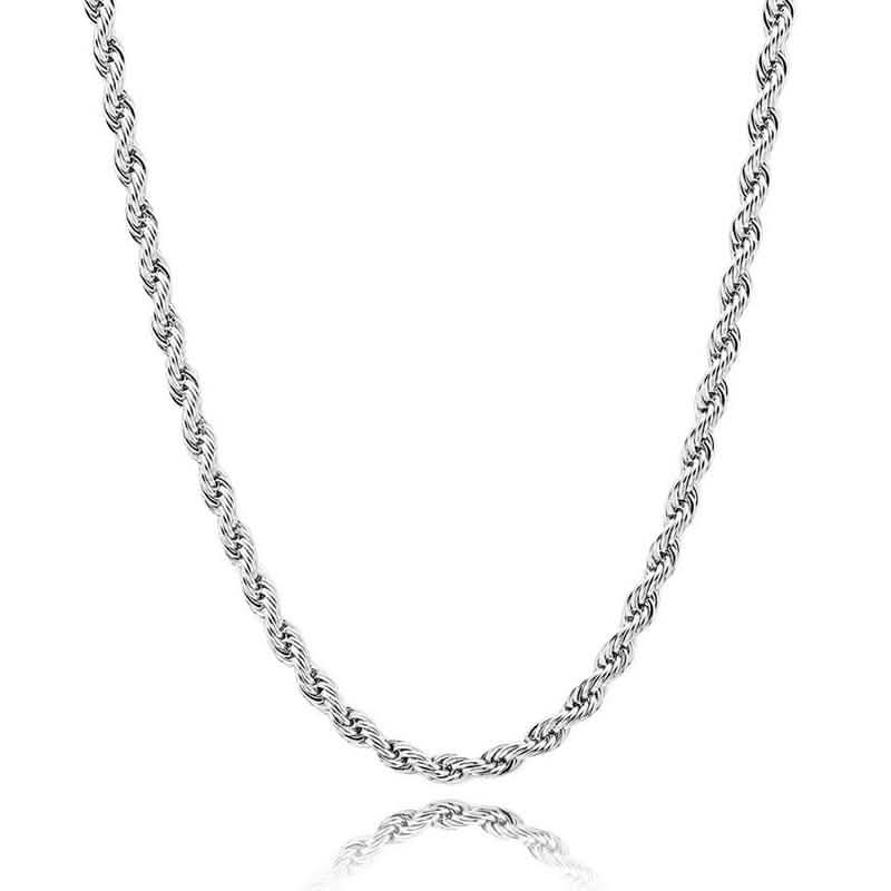 Collar de cadena con eslabones retorcidos de plata de ley