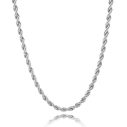 Collar de cadena con eslabones retorcidos de plata de ley