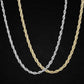 Collar de cadena con eslabones retorcidos de plata de ley