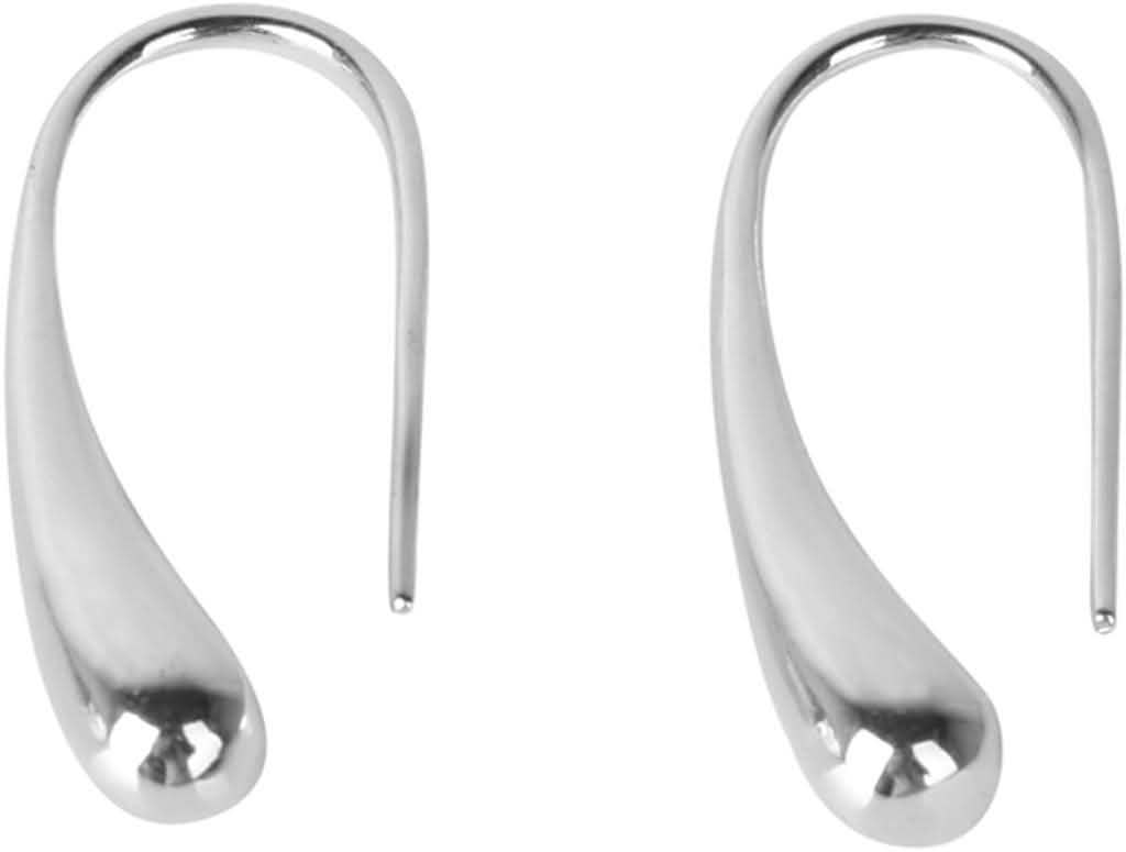 Aretes colgantes de gota de agua de plata esterlina