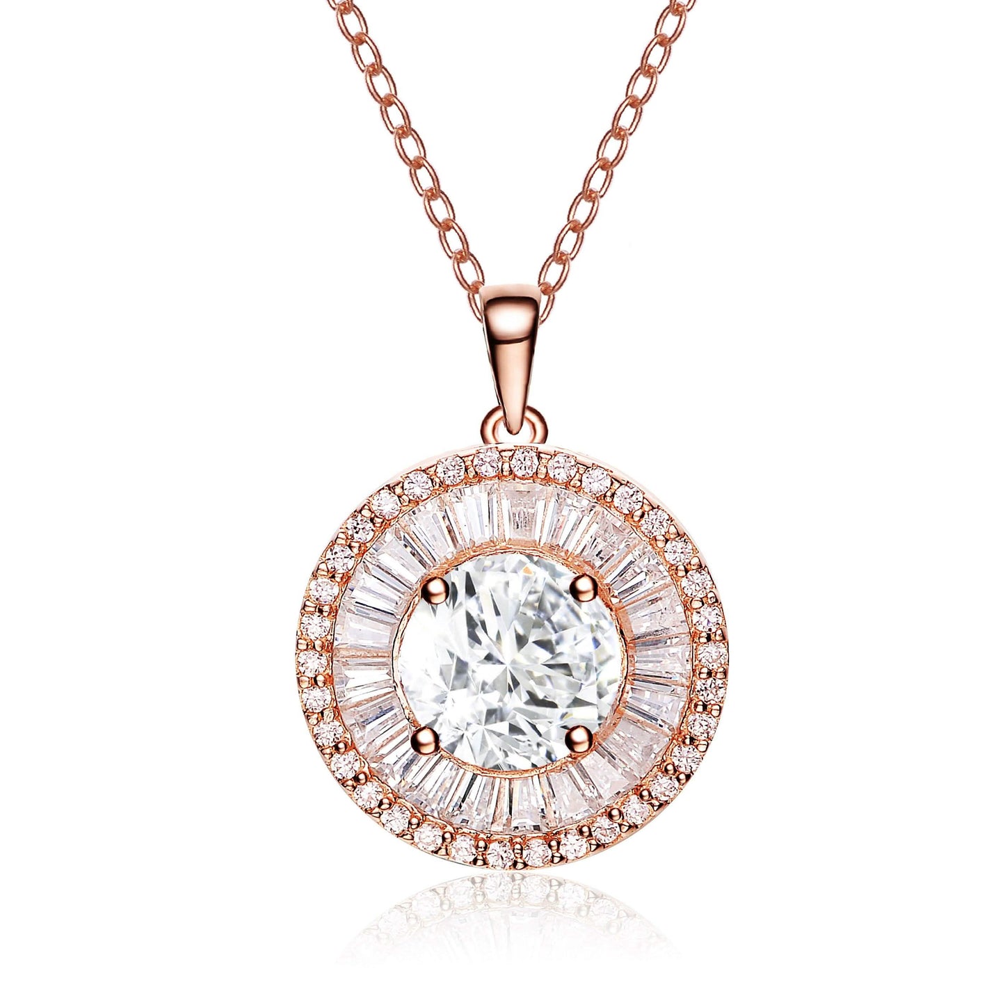 Colgante de plata de ley con baño de oro rosa