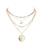 Stone Embellished Evil Eye Pendant Multi Layer Bib Necklace