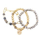 Stone Embellished North Star Charm Beaded Stretch Bracelets