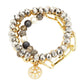 Stone Embellished North Star Charm Beaded Stretch Bracelets
