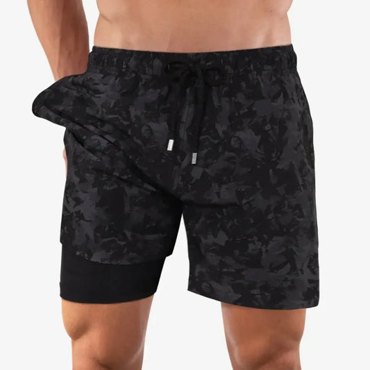 Pantalón corto híbrido Street Camo, bañador y pantalón de resort con forro de compresión