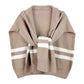 Striped Knit Hoodie Top