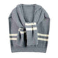 Striped Knit Hoodie Top