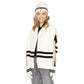 Striped Knit Hoodie Top