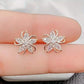 Stylish Zirconia Petal Flower Stud Earrings