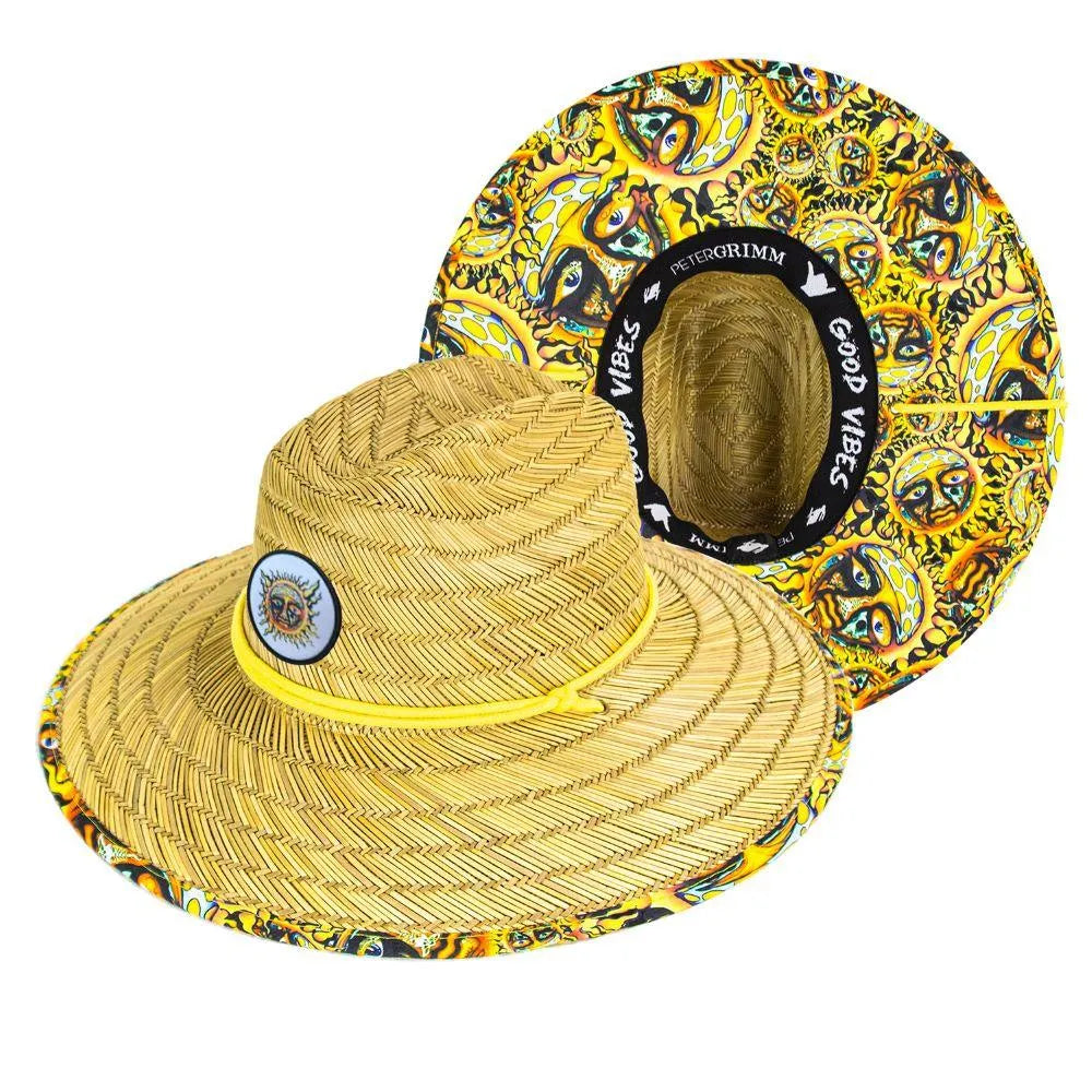 Peter Grimm Sublime Paddle Out Lifeguard - Sombrero de salvavidas de paja de centeno