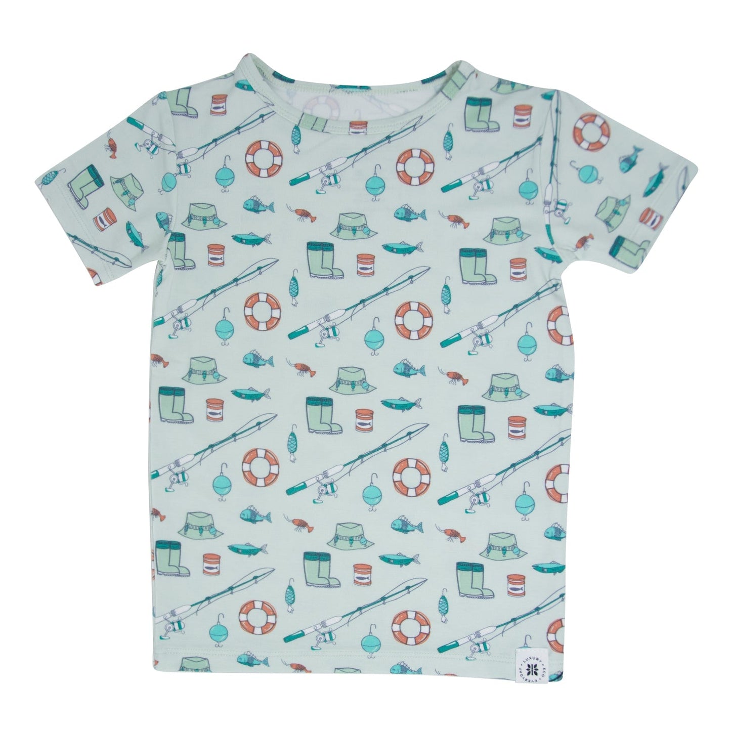 Pijama de verano con diseño de cañas de pescar