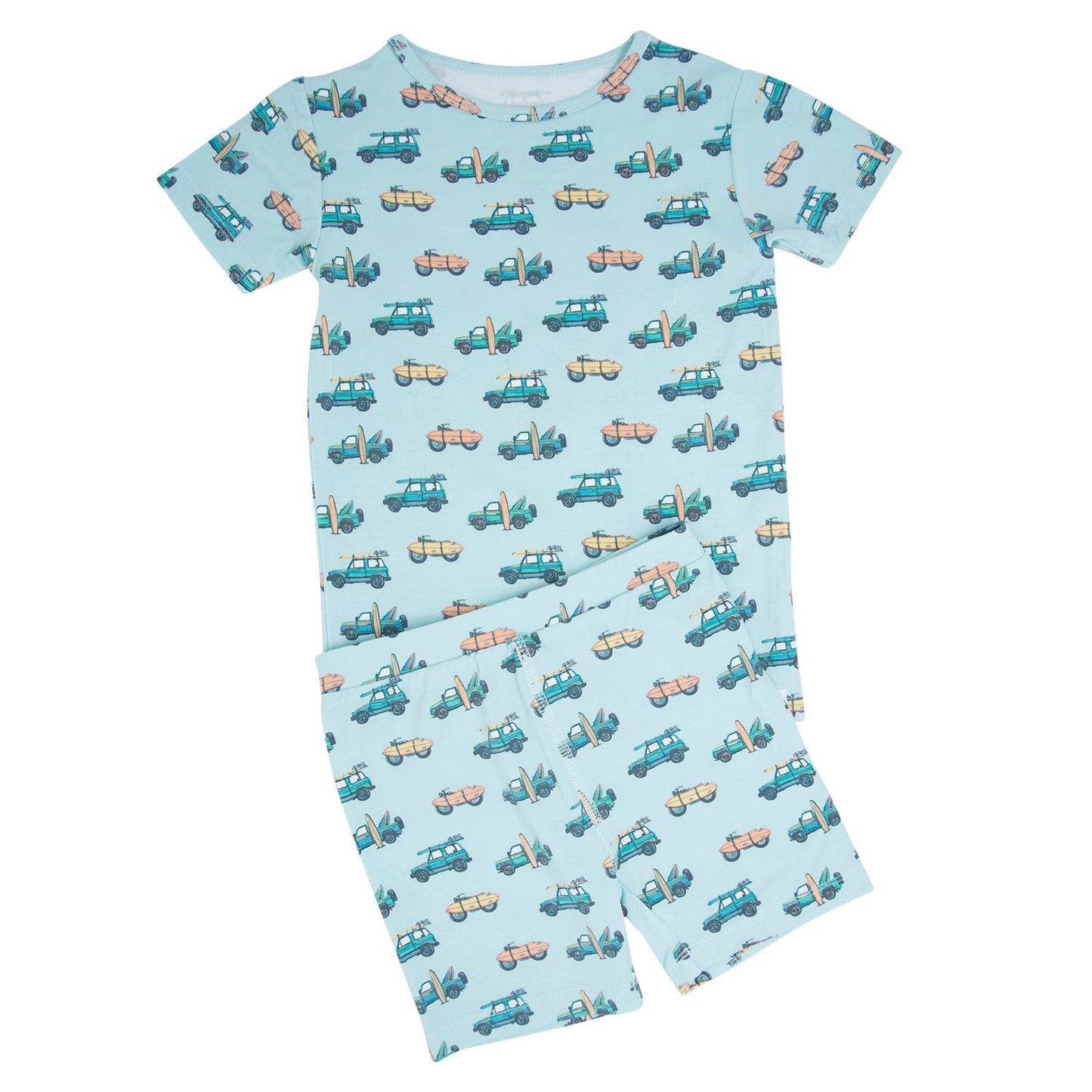 Conjunto de pijama de verano con diseño de playa y surf