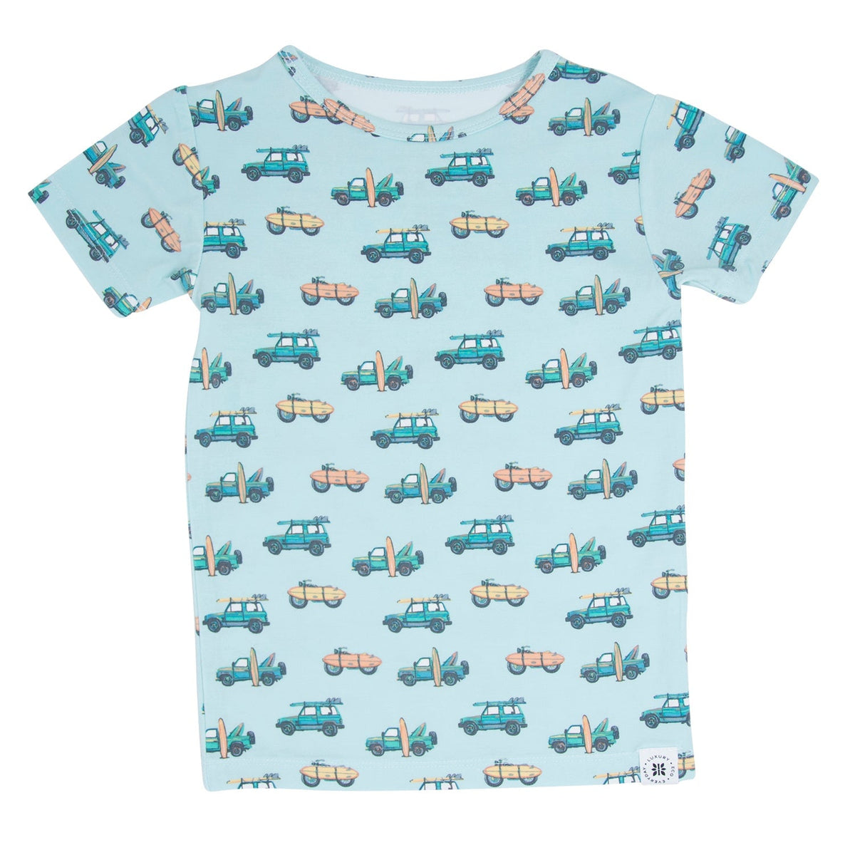 Conjunto de pijama de verano con diseño de playa y surf
