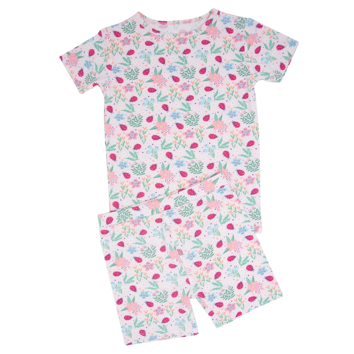 Conjunto de pijama de verano "Jardín de flores de mariquita"