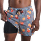 Sunset Spritz, Surf and Storm Hybrid Short, Compression Lined Swim and Resort Trunk