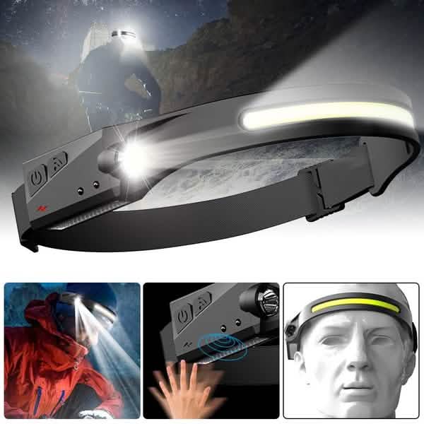 Linterna frontal LED superbrillante recargable