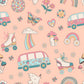 Retro Roller Skates Cap Sleeve Swirly Girl Dress