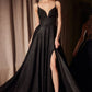 Ladivine Amoris T214 Sleeveless Spaghetti Strap A-Line Glitter Gown