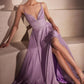 Ladivine Amoris T214 Sleeveless Spaghetti Strap A-Line Glitter Gown