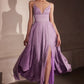 Ladivine Amoris T214 Sleeveless Spaghetti Strap A-Line Glitter Gown
