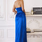 Amoris T215 Fitted Strapless Luxurious Satin Side Sash Evening Dress