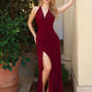 Amoris T218 Long Halter Neck Sleeveless Semi-Formal Evening Gown