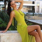 Amoris T218 Long Halter Neck Sleeveless Semi-Formal Evening Gown