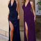 Amoris T218 Long Halter Neck Sleeveless Semi-Formal Evening Gown