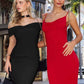 Vestido elástico ajustado Astee T503 con cuello halter y hombros descubiertos