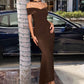 Vestido elástico ajustado Astee T503 con cuello halter y hombros descubiertos