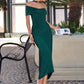 Vestido elástico ajustado Astee T503 con cuello halter y hombros descubiertos