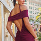 Vestido elástico ajustado Astee T503 con cuello halter y hombros descubiertos