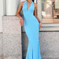 Vestido elástico ajustado Astee T505 de cuello halter elegante