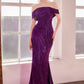 Vestido de gala ajustado clásico modesto con hombros descubiertos Ladivine Amoris T603