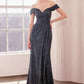 Ladivine Amoris T605 Off Shoulder Sweetheart Neck Metallic Prom Gown