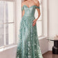 Vestido de fiesta estilo A sin hombros con estampado brillante Ladivine Amoris T607