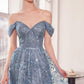 Vestido de fiesta estilo A sin hombros con estampado brillante Ladivine Amoris T607