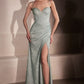 Vestido Ladivine Amoris T707 de dama de honor sin tirantes corte A