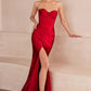 Ladivine Amoris T708 Strapless Fitted Satin Prom Gown