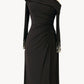 Vestido Ladivine Amoris T803 de manga larga sin hombros hasta la rodilla