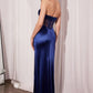 Ladivine Amoris T811 Long Fitted Satin Strapless Evening Gown