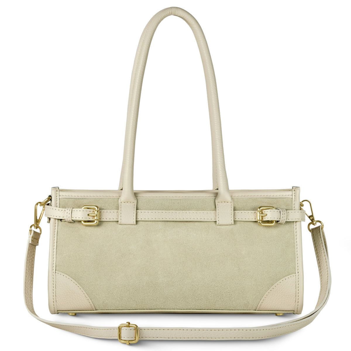Italian Genuine Suede & Full-Grain Leather Shoulder Bag | Lodi