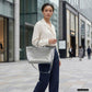 Italian Genuine Metallic Suede Top-Handle Bag | Padova