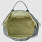 Italian Genuine Basketweave-Embossed Metallic Suede Top-Handle Bag | Treviso