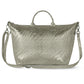 Italian Genuine Basketweave-Embossed Metallic Suede Top-Handle Bag | Treviso