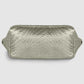 Italian Genuine Basketweave-Embossed Metallic Suede Top-Handle Bag | Treviso