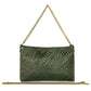 Italian Genuine Basketweave-Embossed Suede Crossbody Bag | Bergamo