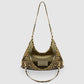 Italian Genuine Leopard-Print Metallic Suede Tote Bag | Catania