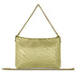 Italian Genuine Basketweave-Embossed Metallic Suede Crossbody Bag | Bari